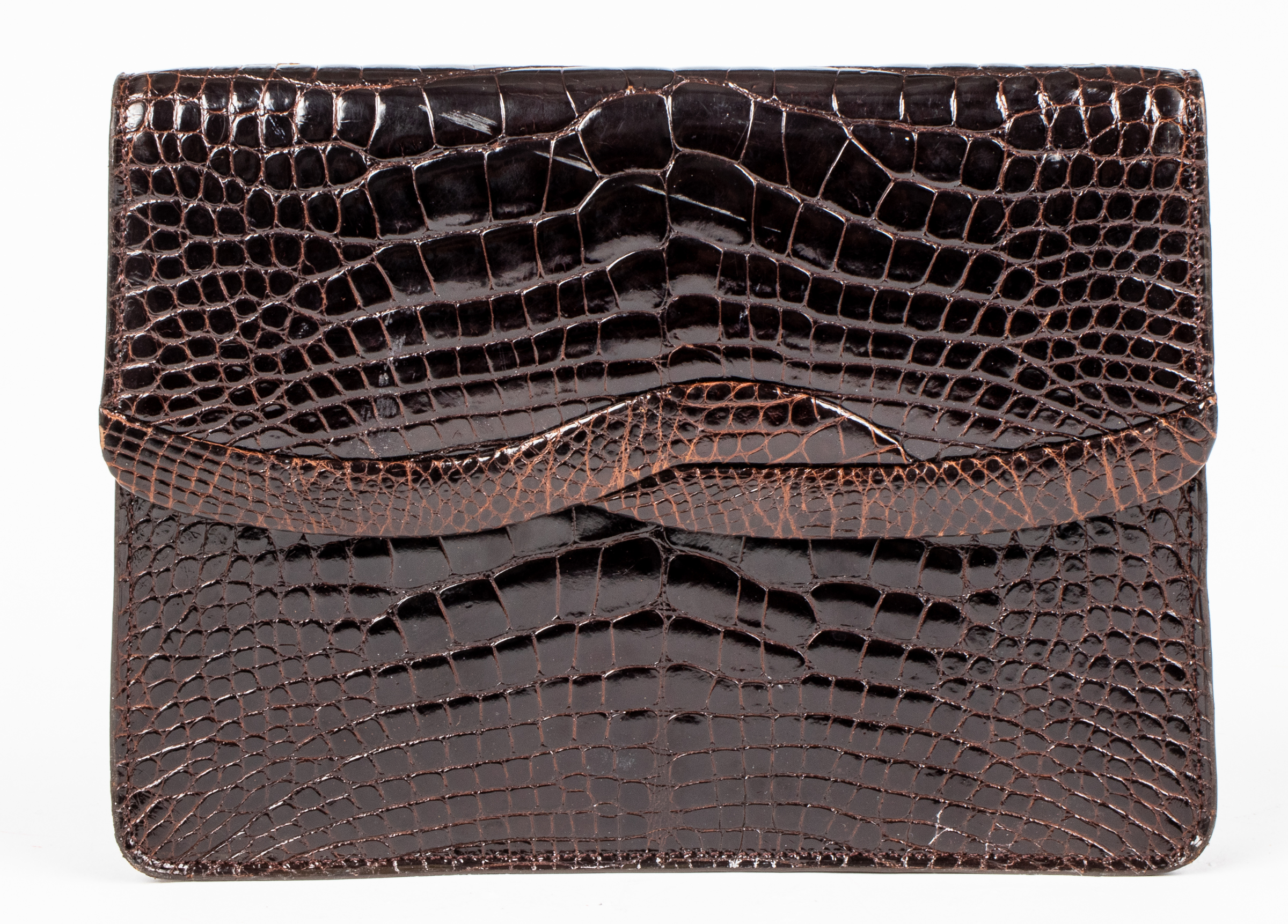 KUC BROWN ALLIGATOR CLUTCH