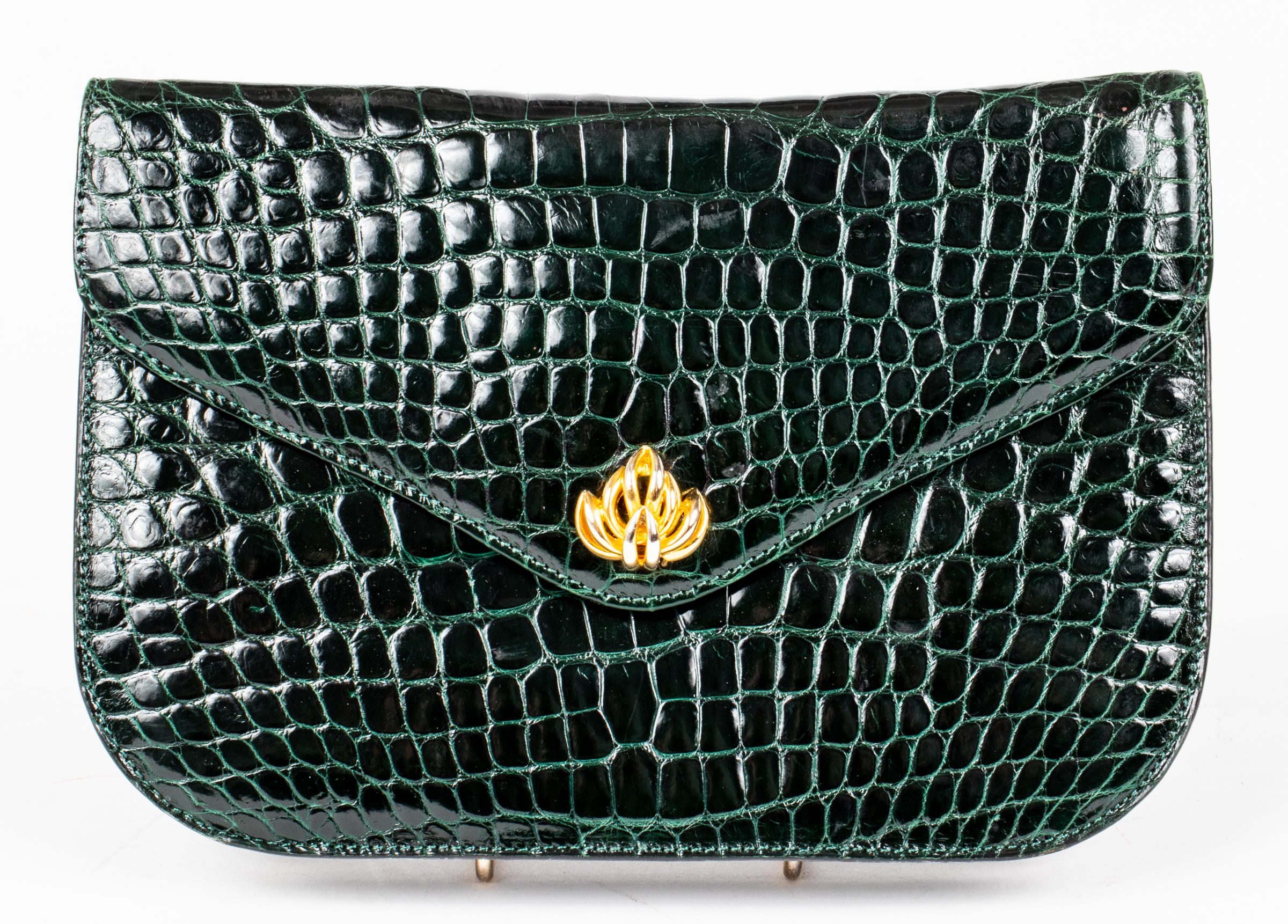 KUC GREEN CROCODILE CLUTCH