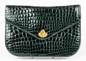 KUC GREEN CROCODILE CLUTCH HAN