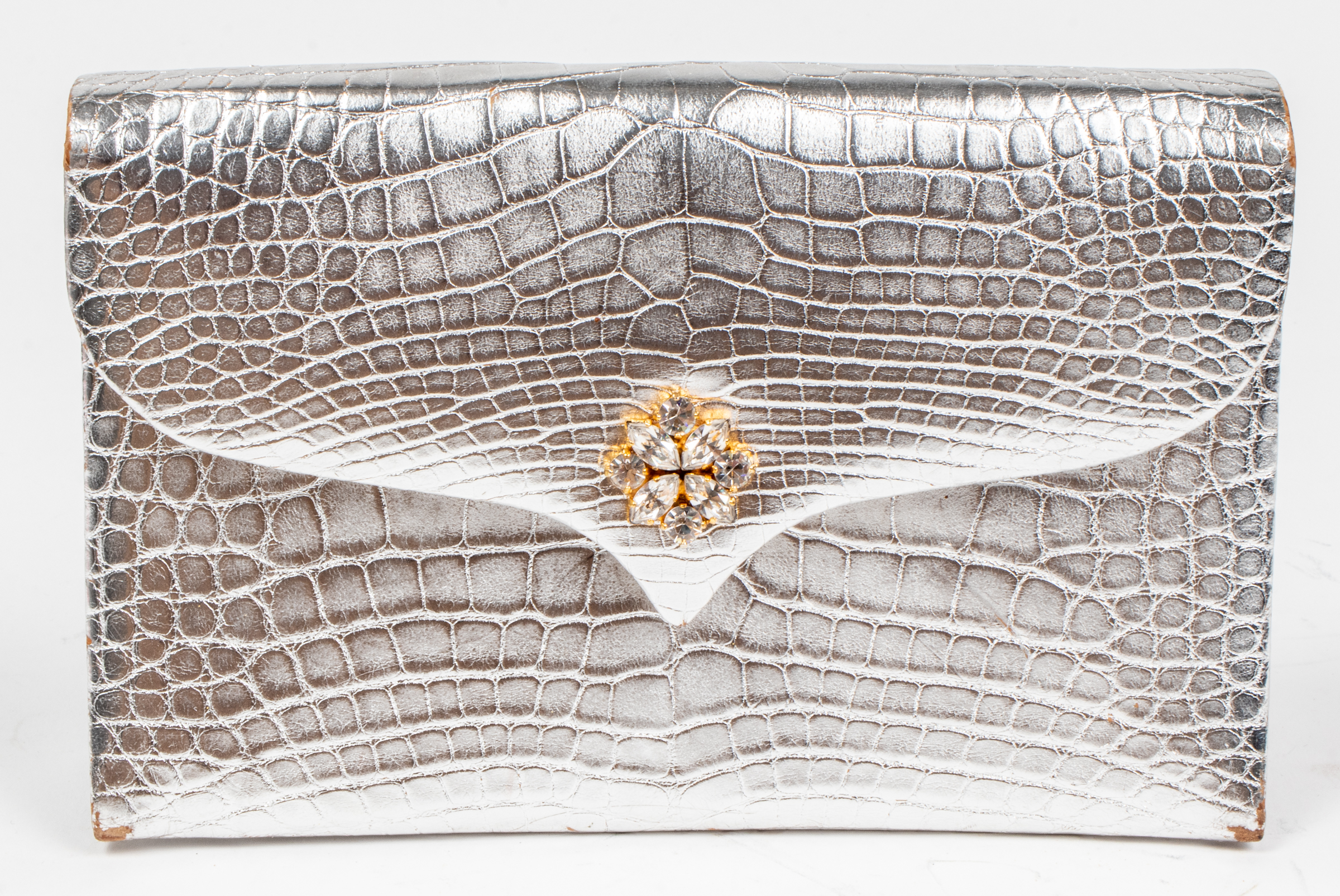 KUC METALLIC ALLIGATOR CLUTCH BAG