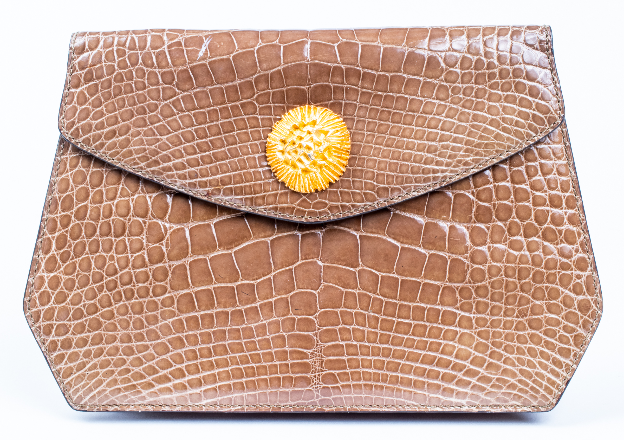 KUC PARIS TAUPE ALLIGATOR CLUTCH