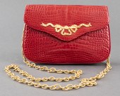 KUC RED ALLIGATOR CLUTCH HANDB