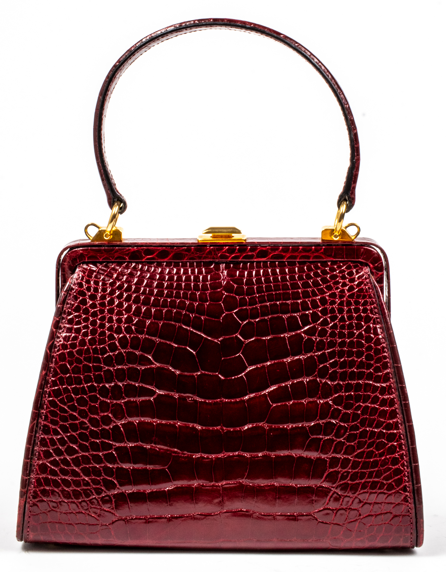 KUC RED ALLIGATOR HANDBAG 8? H x