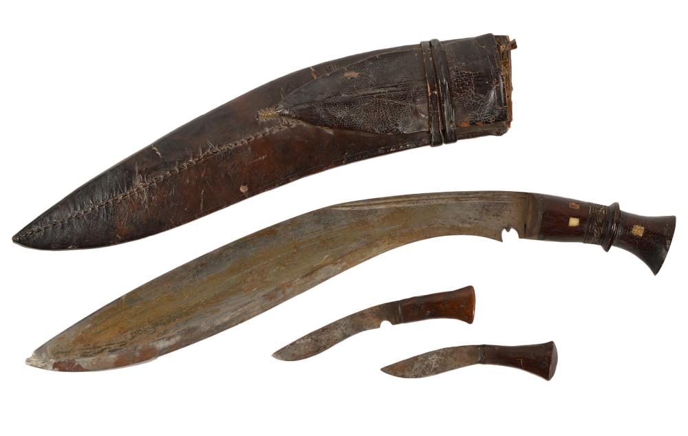 KUKRI KNIFE CARVED WOODEN HANDLE