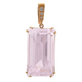 KUNZITE, DIAMOND, 14K YELLOW G