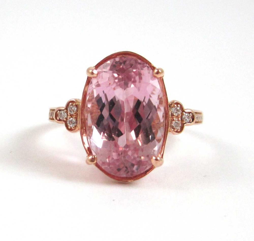 KUNZITE, DIAMOND AND FOURTEEN KARAT