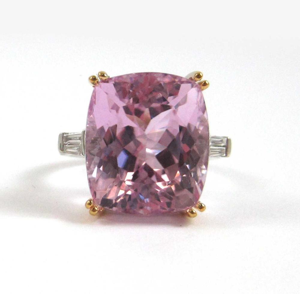 KUNZITE, DIAMOND AND FOURTEEN KARAT