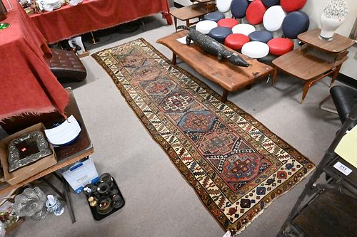 KURDISH ORIENTAL RUNNER, WORN, 3'