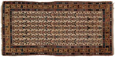 Kurdish rug, repeating designs on