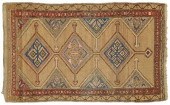 Kurdish rug, three serrated di