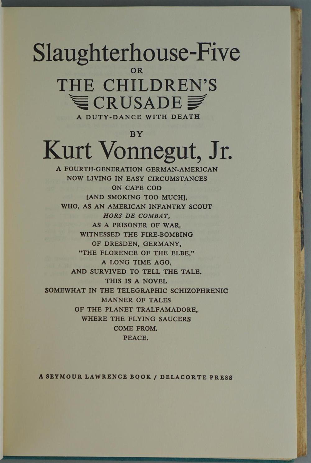 KURT VONNEGUT JR.'S 'SLAUGHTERHOUSE
