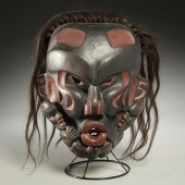 KWAKIUTL POLYCHROMED WOOD MASK