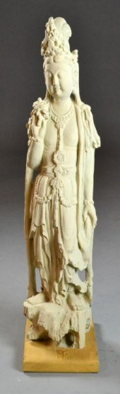Kwan Yin Bisque Garden Statue