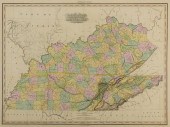 KY AND TN 1823 MAP, H.S. TANNE