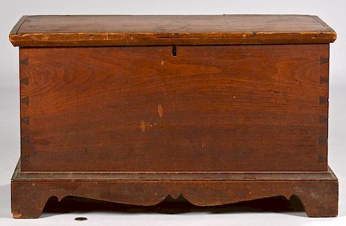 KY WALNUT DOVETAILED BLANKET BOX,
