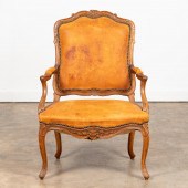 L. 18TH C. LOUIS XV LEATHER AN
