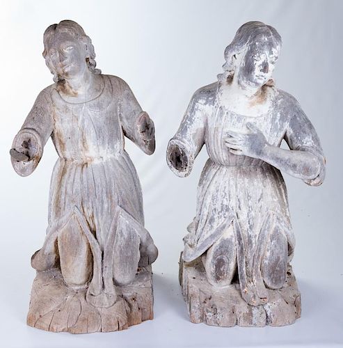L 18TH - E 19TH CENTURY CARVED WOOD