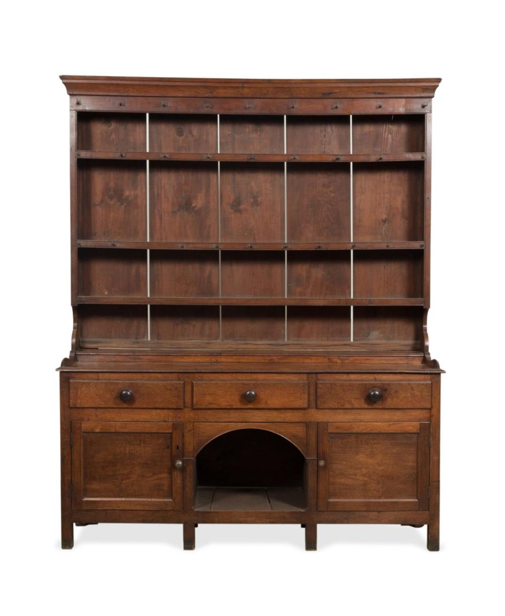 L. 19TH C. ENGLISH OAK DRESSER W/