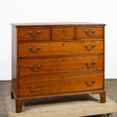 L. 19TH GEORGIAN-STYLE OAK SIX
