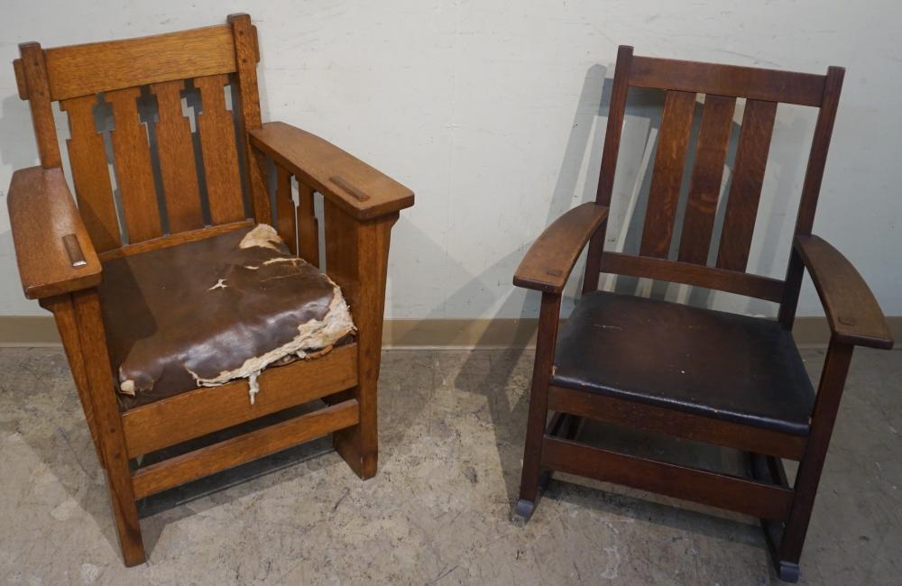 L AND J.G. STICKLEY OAK ARM