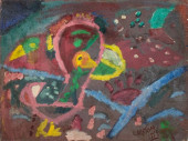 L. BARTON RARE SURREALIST OIL