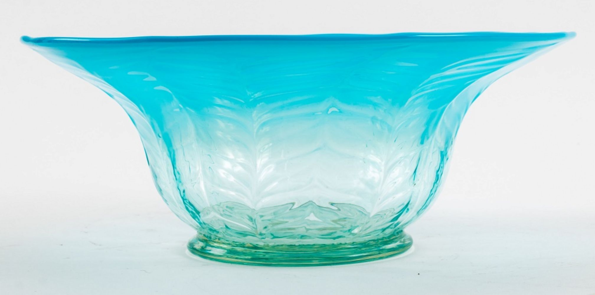 L. C. TIFFANY BLUE OMBRE GLASS BOWL