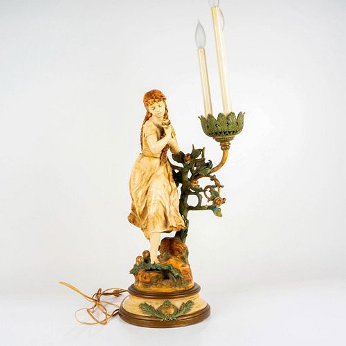 L & F MOREAU FIGURAL LAMP, GIRL
