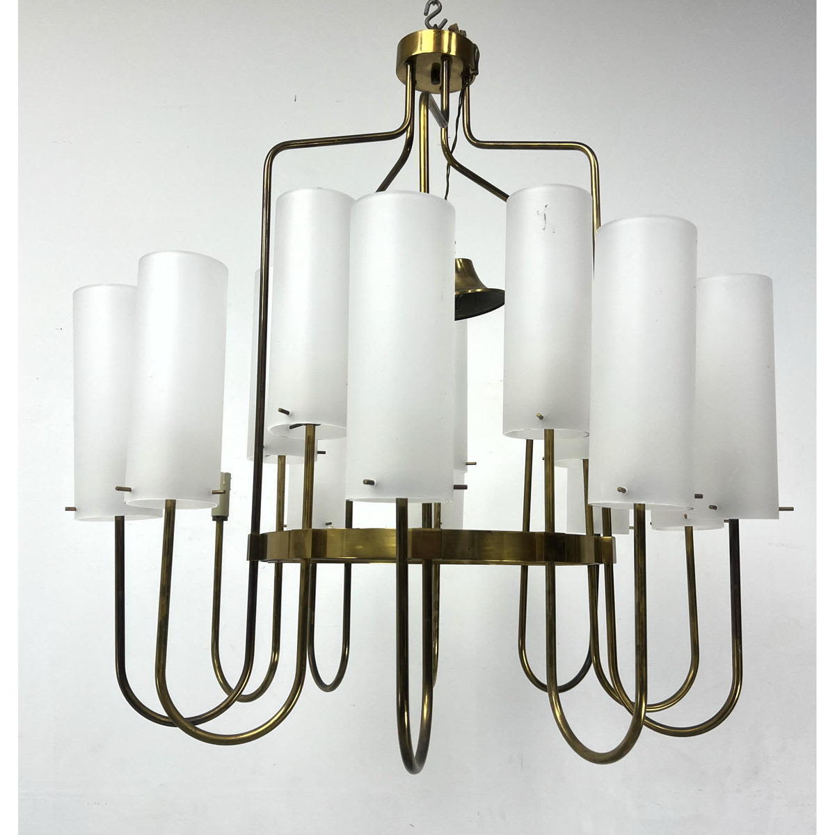 L Guzzini chandelier brass and