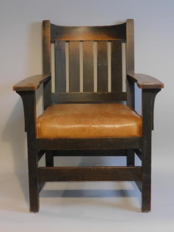 L & J G STICKLEY ARMCHAIR, CA.