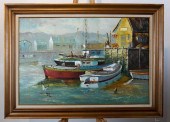 L. KENDALL: DOCKED BOATS - OIL