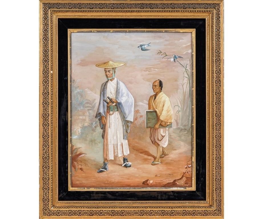 L. Malpass framed gouache of