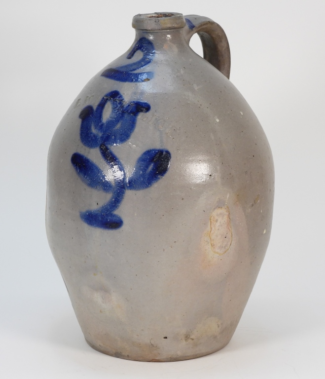 L. MARSILLIOT SALT GLAZE OVOID BLUE