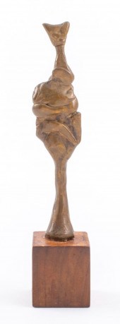 L. MENDEZ BRUTALIST GILT BRONZ