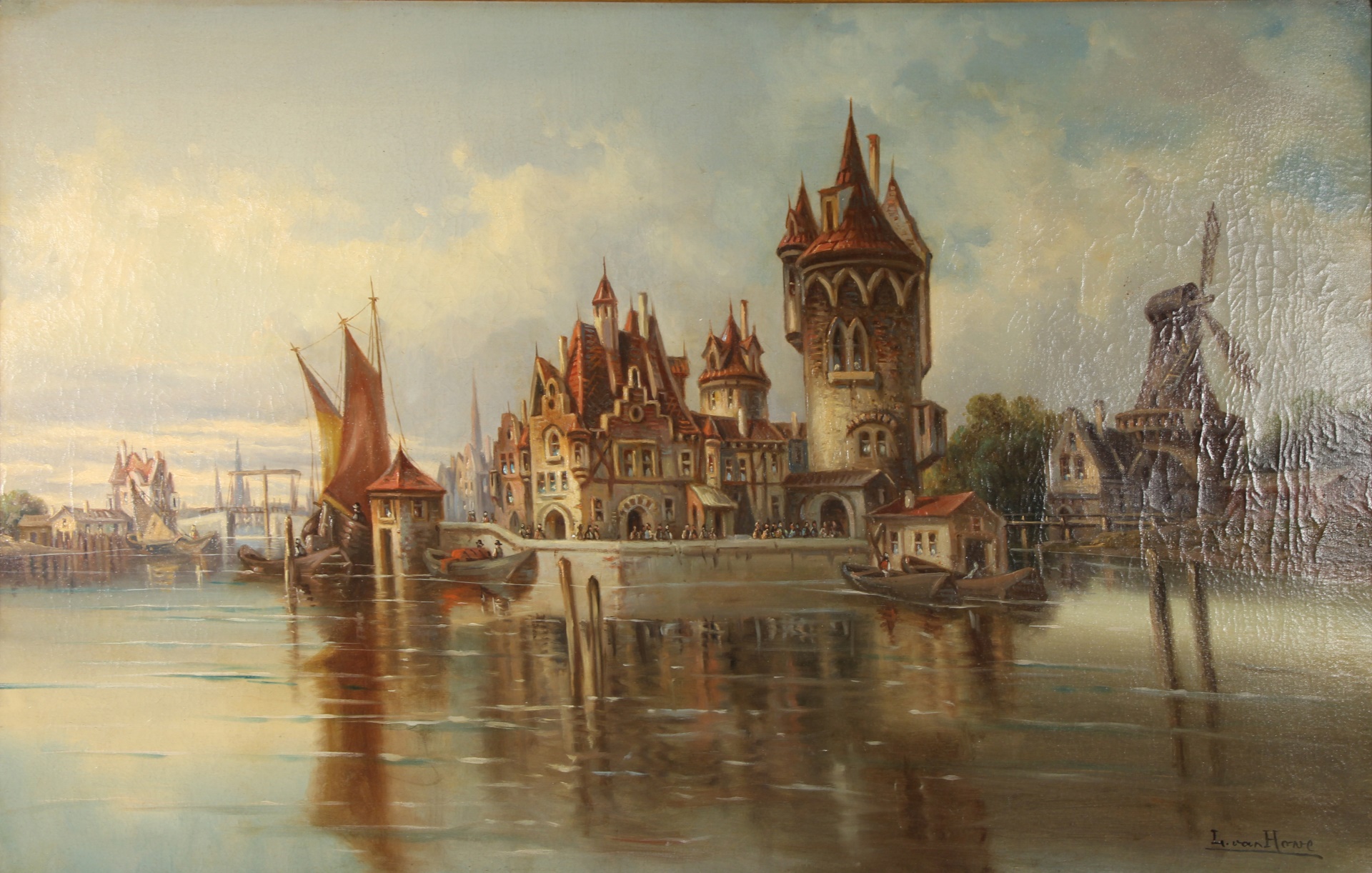 L VON HOWE (19TH CENTURY). Oil on