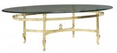 LA BARGE (ATTR.) BRASS & GLASS