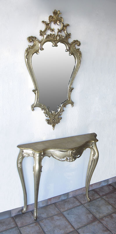 LA BARGE FOYER TABLE AND MIRROR:
