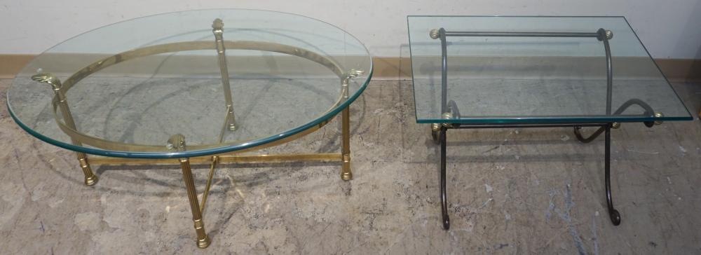 LA BARGE STYLE GLASS TOP COFFEE