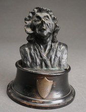 "LA PORTIERE" BRONZE BUST ON W