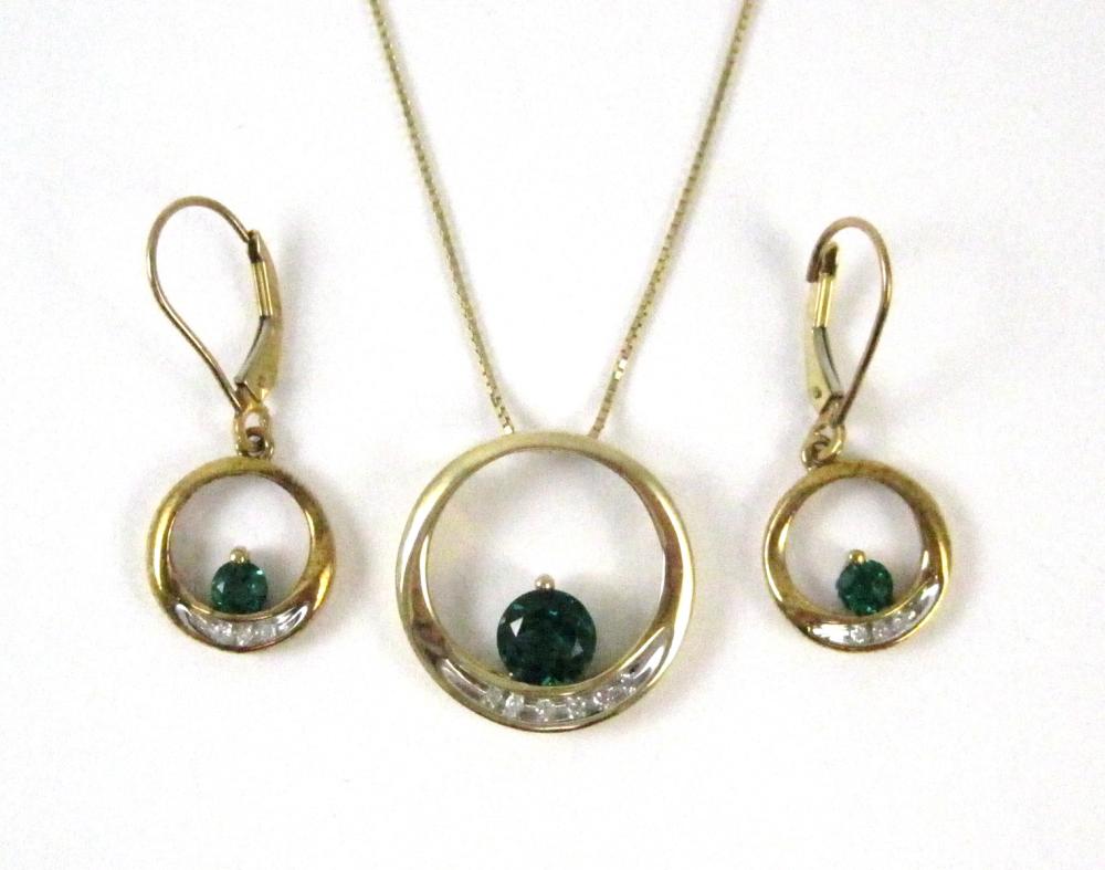 LAB-CREATED EMERALD AND DIAMOND TWO
