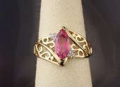 LAB CREATED PINK TOPAZ AND DIA