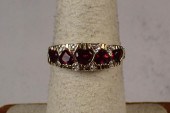 LAB CREATED RUBY AND DIAMOND "