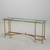 LABARGE BRASS AND GLASS CONSOL