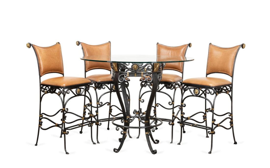 LABARGE GLASS TOP HIGH TABLE &