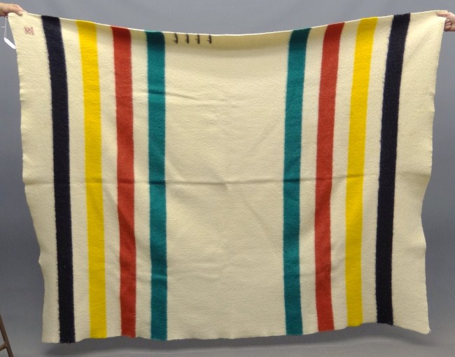 Labeled Hudson Bay blanket.