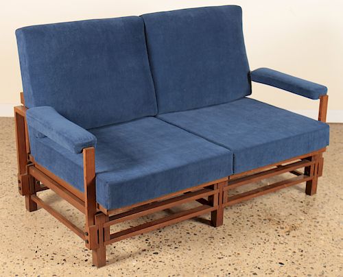 LABELED ISA ITALIAN OPEN ARM SETTEE