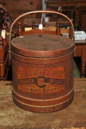 LABELED MINCEMEAT FIRKIN. Larg