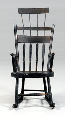 Labeled Windsor comb-back rocker,