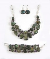 LABRADORITE AND AMETHYST NECKL