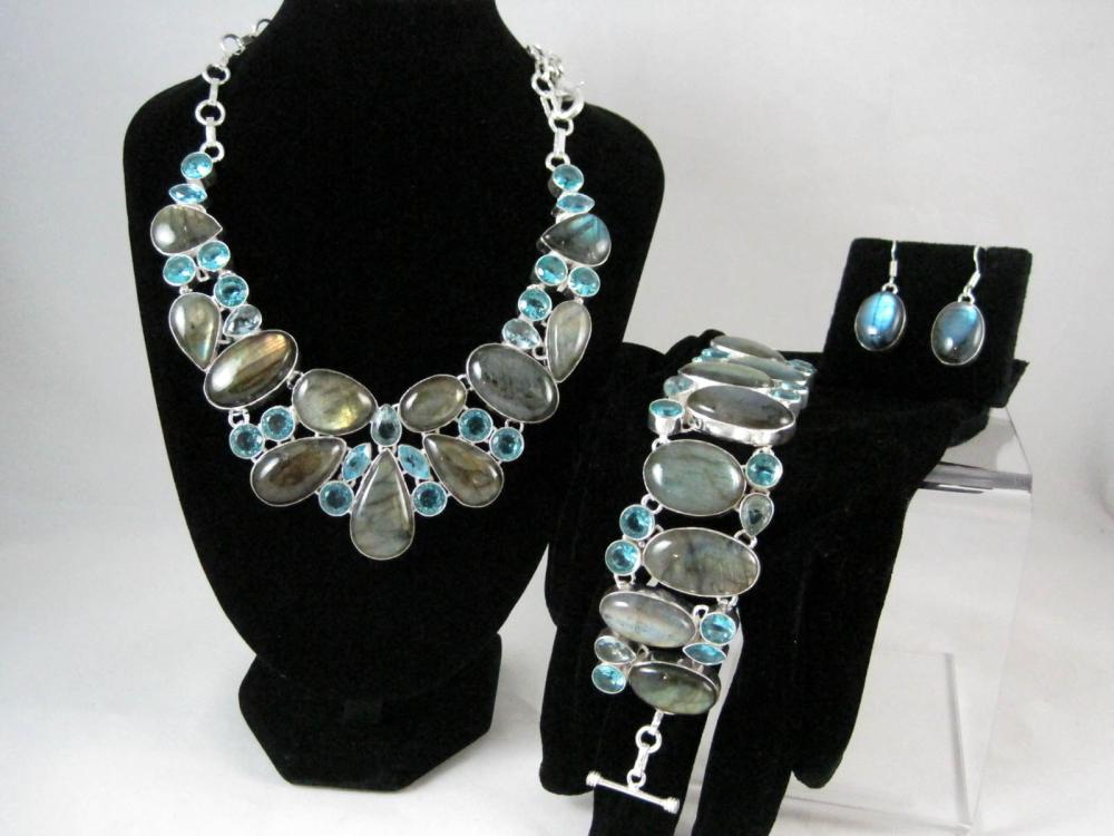 LABRADORITE AND BLUE TOPAZ