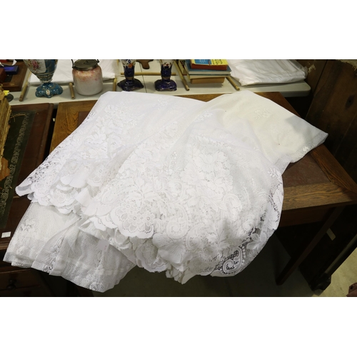 Lace curtains, approx 210cm H x